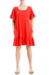 Max Studio Flutter Sleeve Dress In Lava