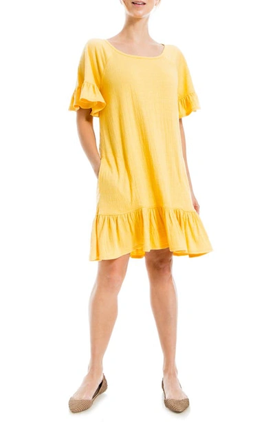 Max Studio Flutter Sleeve Dress In Sunshine
