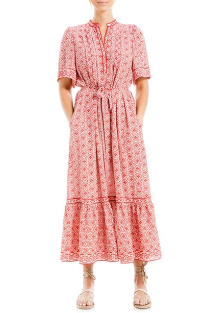 Max Studio Patterned Maxi Dress In Red