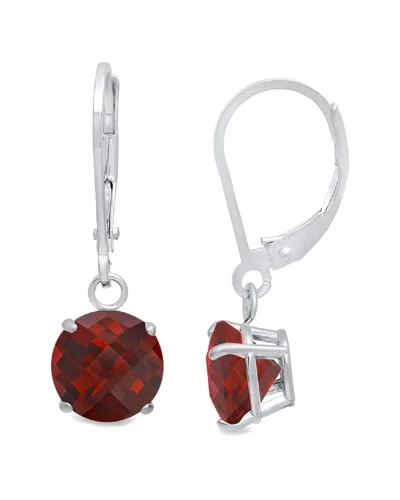 Maxcolor 10k 2.10 Ct. Tw. Garnet Dangle Earrings