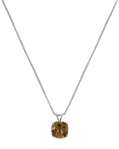 Maxcolor 14k 3.60 Ct. Tw. Smoky Quartz Pendant Necklace