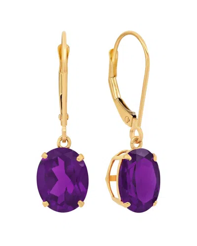 Maxcolor 14k 4.50 Ct. Tw. Amethyst Dangle Earrings