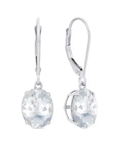Maxcolor 14k 5.50 Ct. Tw. White Topaz Dangle Earrings