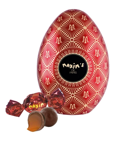 Maxim's De Paris Easter Red Egg Tin Milk Chocolate Gift, 2.8 oz In No Color