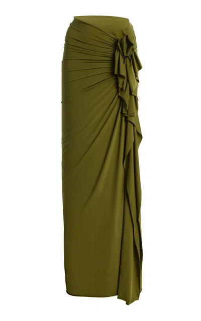 Maygel Coronel Aluna Jersey Maxi Skirt In Green