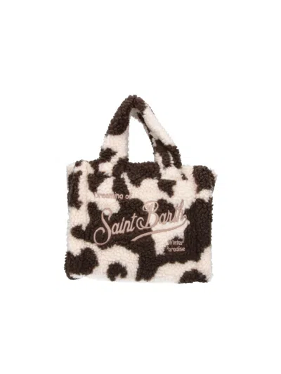 Mc2 Saint Barth Faux Shearling Tote Bag In Black