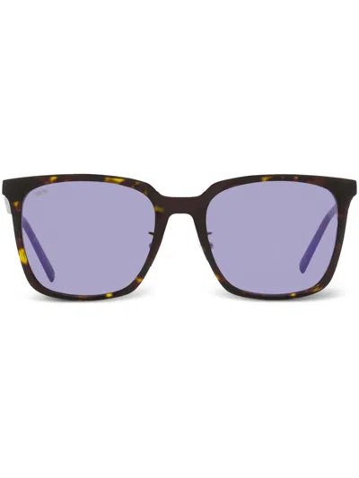Mcm 714sa Rectangle-frame Tortoiseshell-effect Sunglasses In Brown