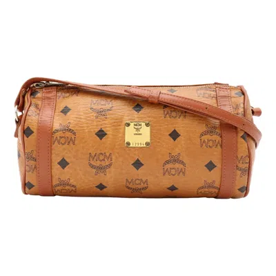 Pre-owned Mcm Camel Coated Canvas Pochette Shoulder Bag ()