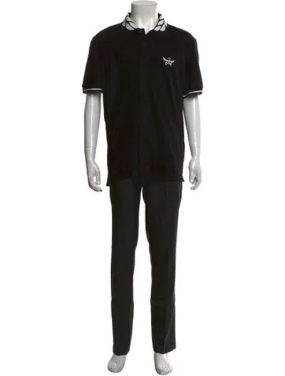 Pre-owned Mcm Collar Short Sleeve Polo Shirt W/ Tags In Black