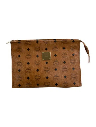 Pre-owned Mcm Leather Clutch In Brown