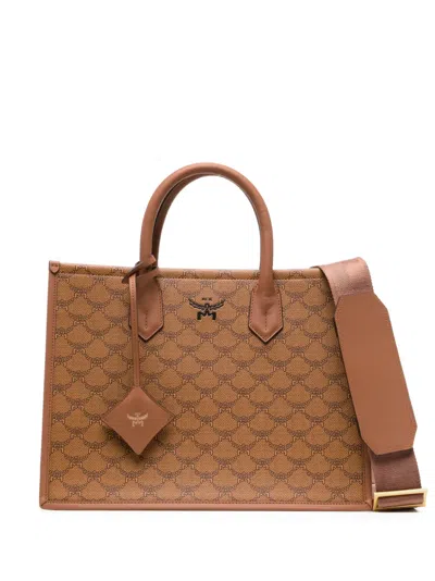 Mcm Medium Himmel Lauretos Tote Bag In Brown