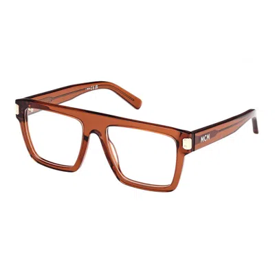 Mcm Mini Shiny Eyeglasses With Clear Demo Lenses In Shiny Light Brown