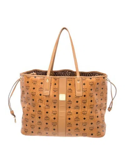 Pre-owned Mcm Monogram Tote In Brown