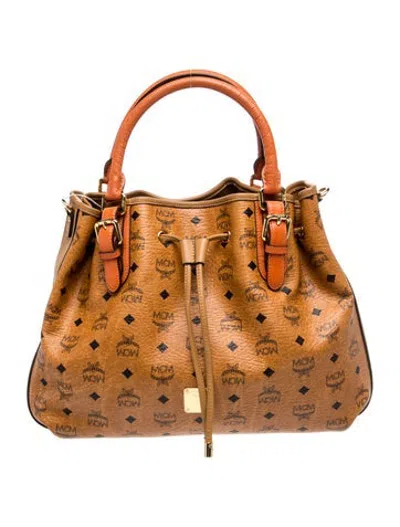Pre-owned Mcm Monogram Tote In Brown