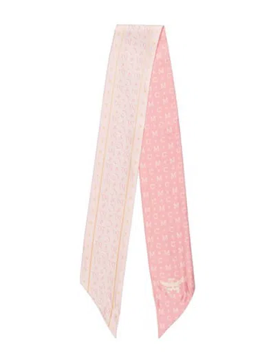 Pre-owned Mcm Silk Patterned Scarf In Pink