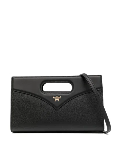 Mcm Small Diamond Leather Tote Bag In Black