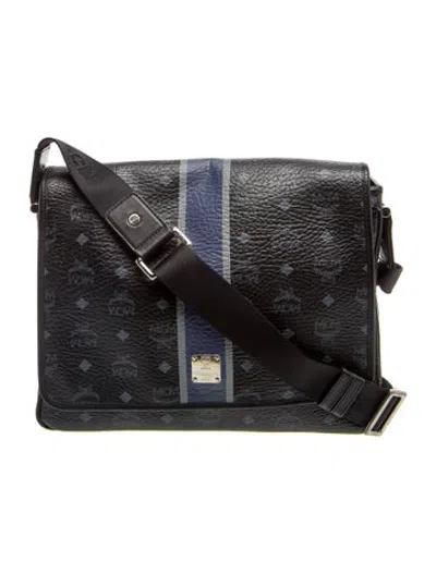 Pre-owned Mcm Visetos Messenger Bag In Black