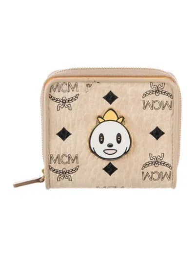 Pre-owned Mcm X Eddie Kang Leather Wallet In Neutrals