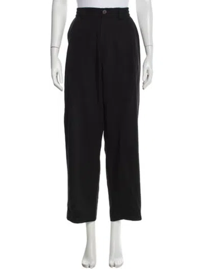Pre-owned Mcq By Alexander Mcqueen Virgin Wool Straight Leg Pants In Black