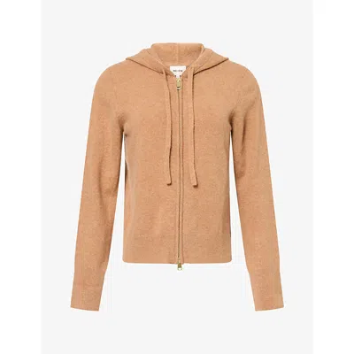 Me And Em And Em Womens Regular-fit Cashmere-blend Hoodie Camel Melange Xs