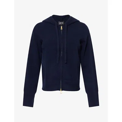 Me And Em And Em Womens Regular-fit Cashmere-blend Hoodie Navy Xs