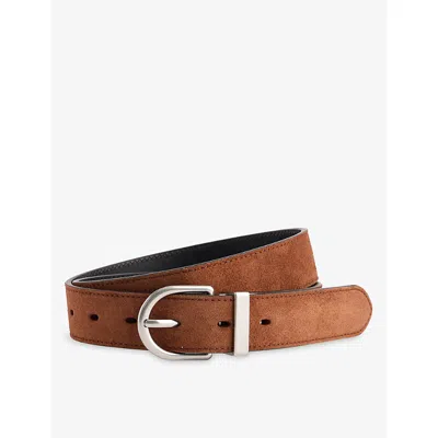 Me And Em And Em Womens Round Reversible Leather Belt Chestnut/black
