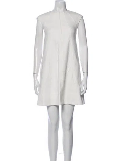 Pre-owned Me+em Crew Neck Mini Dress In White
