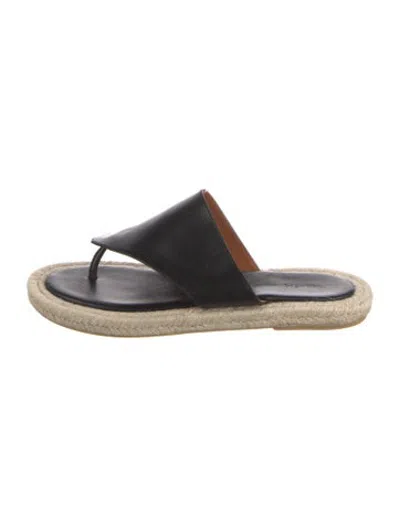 Pre-owned Me+em Leather Flip Flops In Black/neutrals