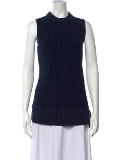 Pre-owned Me+em Mock Neck Sweater In Blue