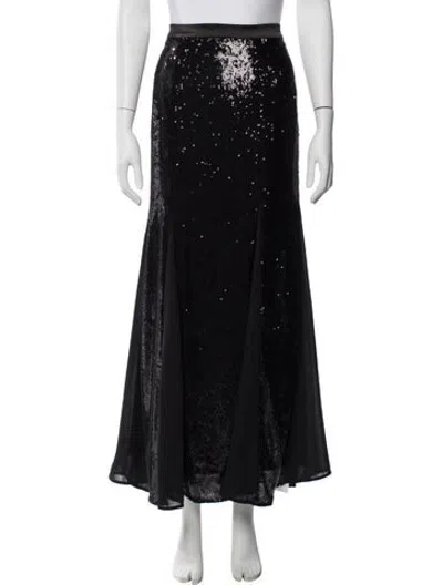 Pre-owned Me+em Patterned Long Skirt In Black