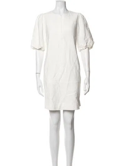 Pre-owned Me+em Patterned Mini Dress In White