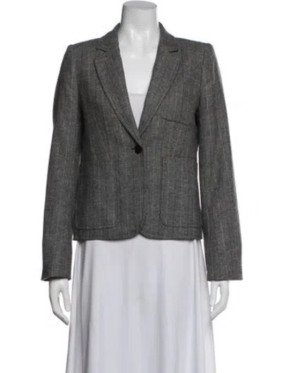 Pre-owned Me+em Striped Blazer In Grey
