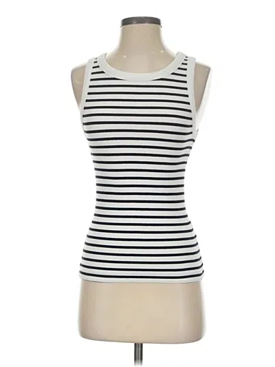 Pre-owned Me+em Tank Top White Halter Neckline Tops