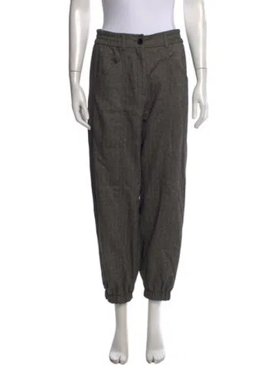 Pre-owned Me+em Tweed Pattern Straight Leg Pants In Grey
