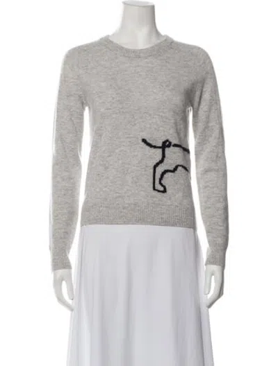Pre-owned Me+em Wool Graphic Print Sweater W/ Tags In Grey