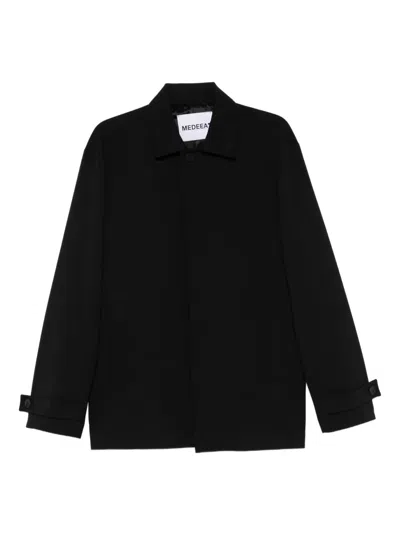 Medeea Straight Button Short Coat In Black