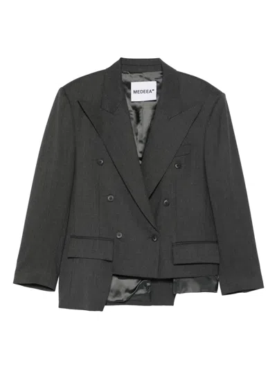 Medeea Trapezoid Asymmetrical Blazer In Brown