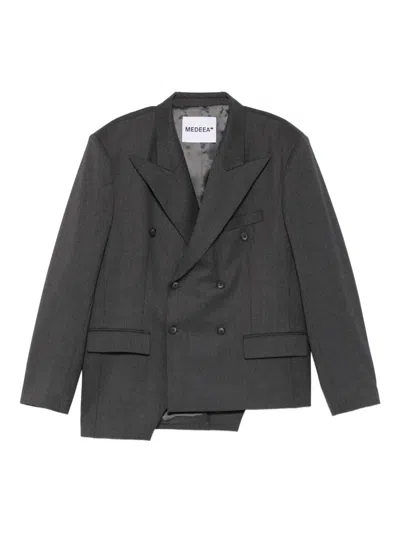 Medeea Trapezoid Asymmetrical Blazer In Gray