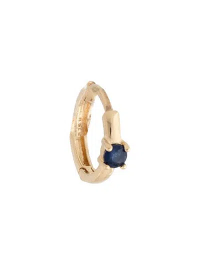 Pre-owned Mejuri 14k Sapphire Single Huggie Earring In Multicolor