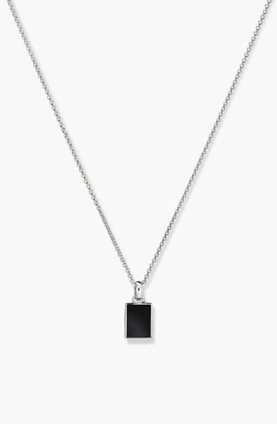 Mejuri Black Onyx Pendant Necklace In Sterling Silver/black Onyx
