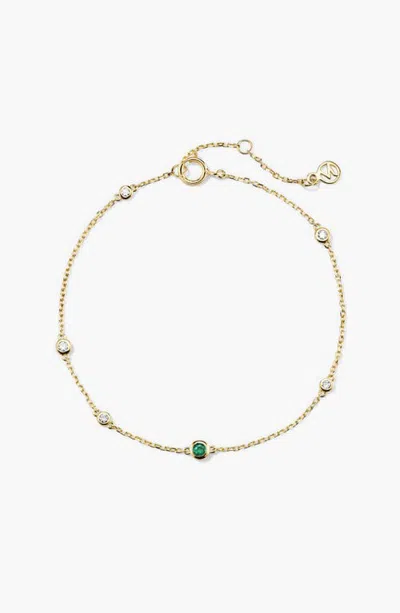 Mejuri Gemstone Station Bracelet In Emerald