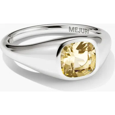 Mejuri Jude Pinky Signet Ring In Champagne Quartz
