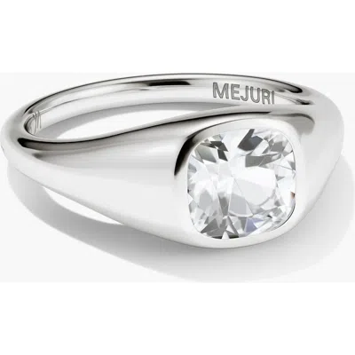 Mejuri Jude Pinky Signet Ring In Lab Grown White Sapphire
