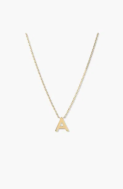 Mejuri Letter Necklace In 10k Yellow Gold - A