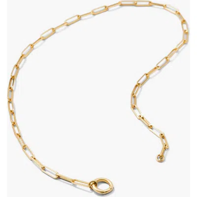 Mejuri Paperclip Chain Charm Necklace In Yellow Gold