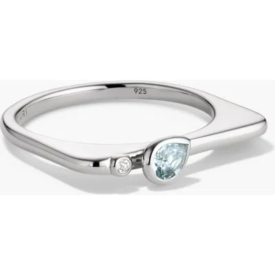 Mejuri Puzzle Stacking Ring In Aquamarine
