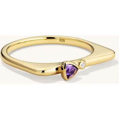 Mejuri Puzzle Stacking Ring In Gold/amethyst