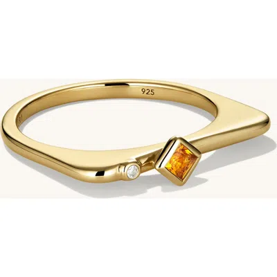 Mejuri Puzzle Stacking Ring In Gold/citrine