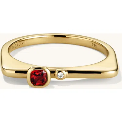 Mejuri Puzzle Stacking Ring In Gold/garnet