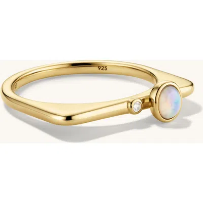 Mejuri Puzzle Stacking Ring In Gold/opal